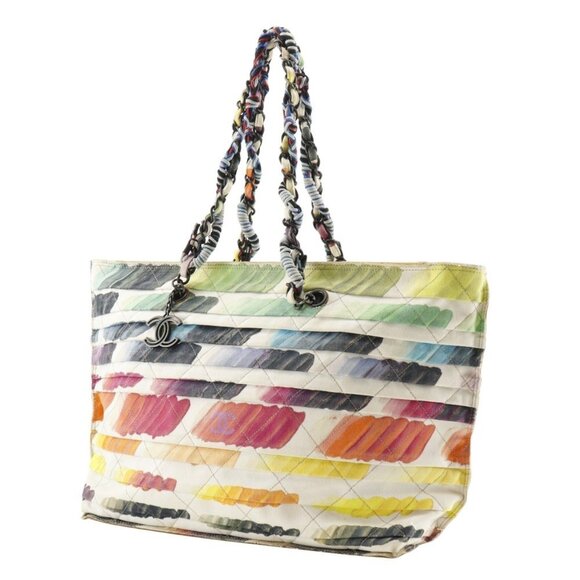 CHANEL White Coco Mark Tote Bag - Picture 2 of 11